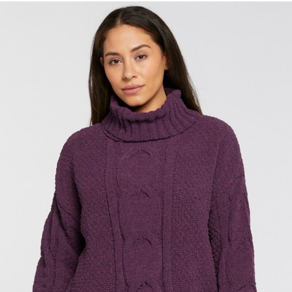 Seven7 Cable Knit Cowl Neck Sweater